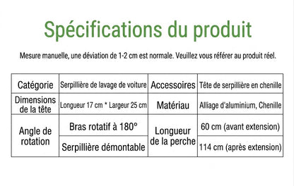 Balai de lavage de voiture télescopique