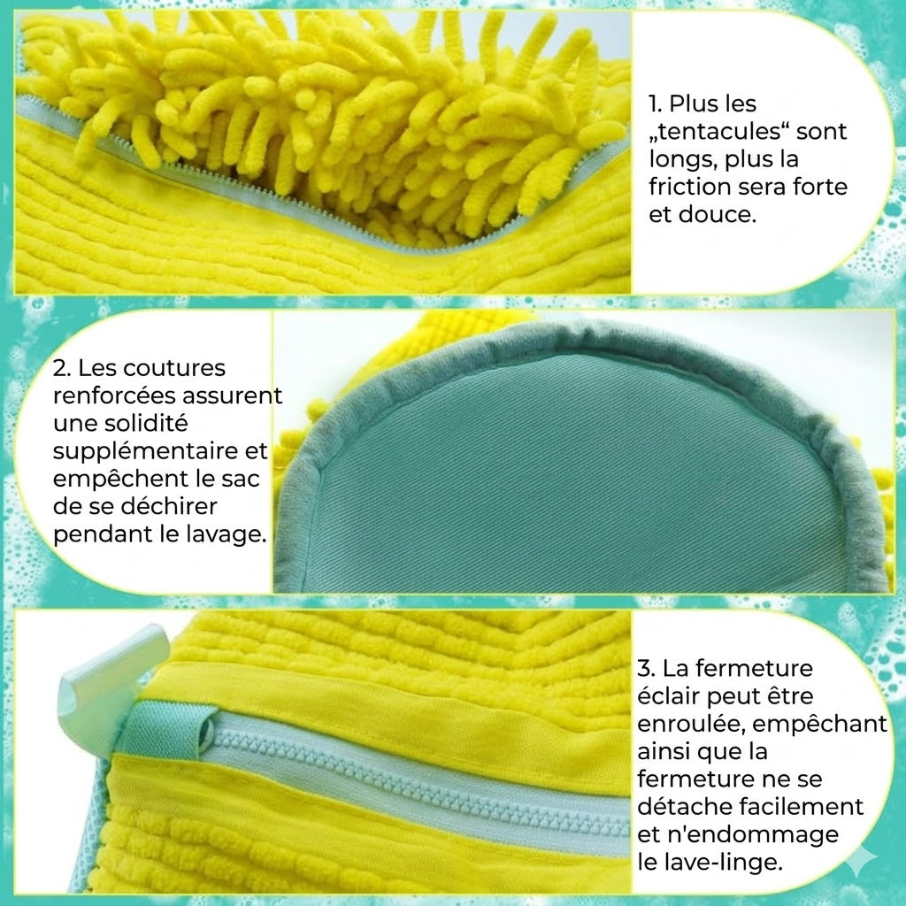 Sac de lavage en microfibre pour chaussures – Doux et efficace – Protection optimale pour les chaussures et la machine à laver