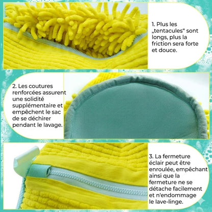 Sac de lavage en microfibre pour chaussures – Doux et efficace – Protection optimale pour les chaussures et la machine à laver