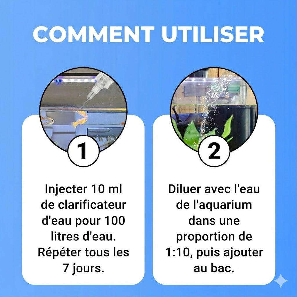 Clarificateur d'eau puissant pour aquarium - 100ml - Contre l'eau trouble
