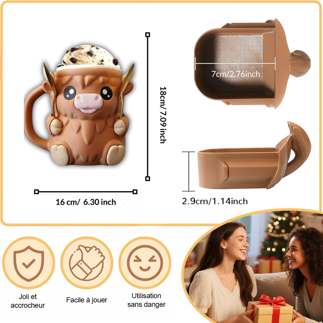 Support anti-gouttes pour glace (design vache)