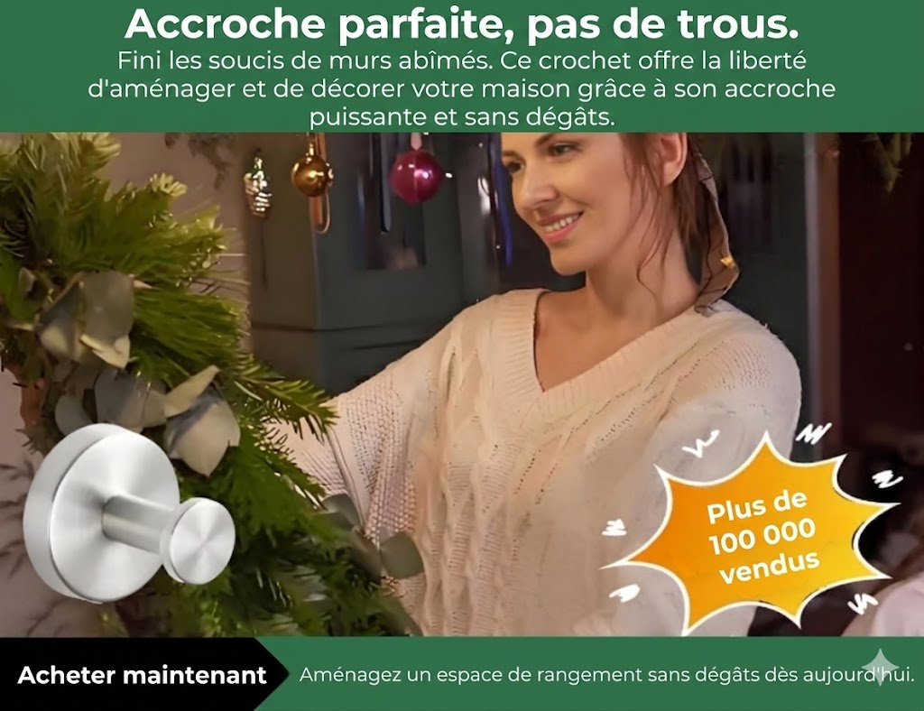 [2 Pièces] Crochets à ventouse puissants - Crochets muraux auto-adhésifs sans perçage