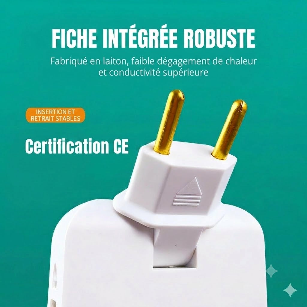 🔌 Multiprise rotative – La solution pratique pour les espaces restreints