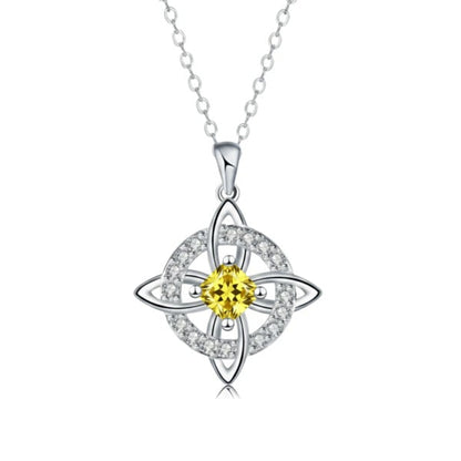 Collier Nœud de Sorcière Mystique avec Pierre de Naissance