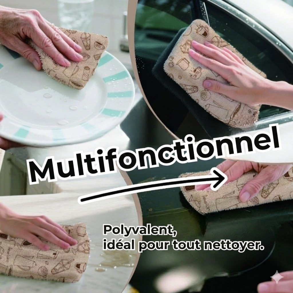 Chiffons en microfibre réutilisables en rouleau – Lingettes de nettoyage détachables