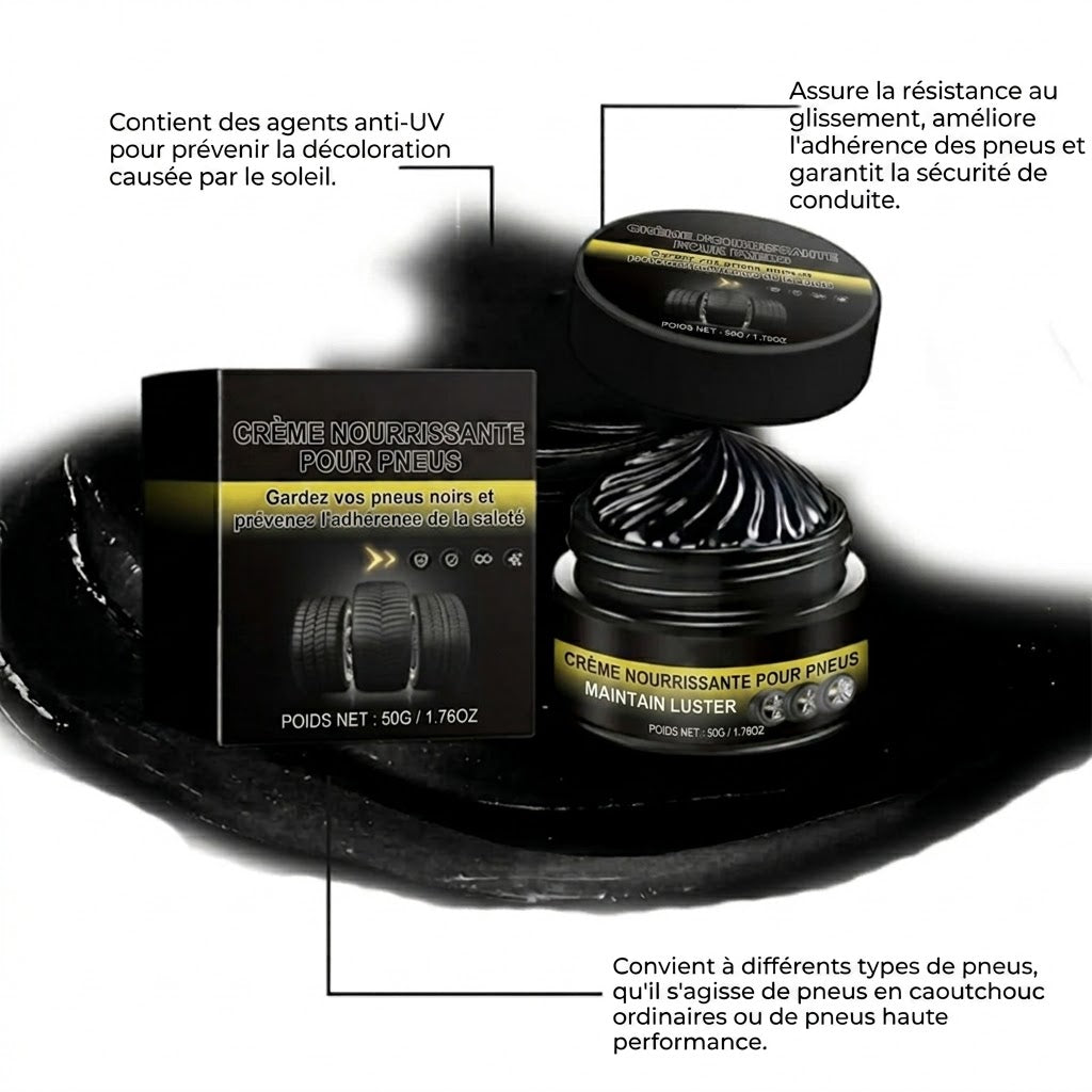 Crème d'entretien pour pneus de voiture