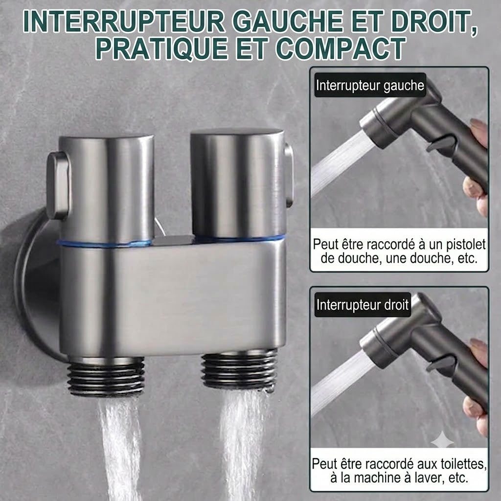 Kit douchette bidet pour WC – Douchette à main hygiénique & pistolet de nettoyage