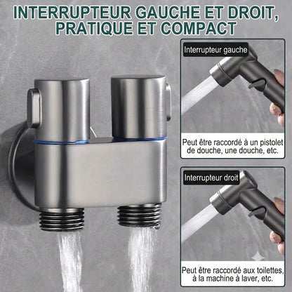 Kit douchette bidet pour WC – Douchette à main hygiénique & pistolet de nettoyage