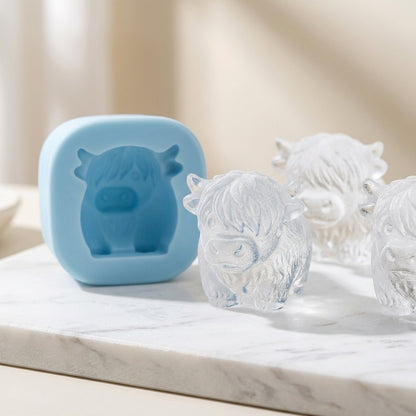 🐮 Moule à glaçons Mini Vache Highland – En silicone 3D pour glaçons