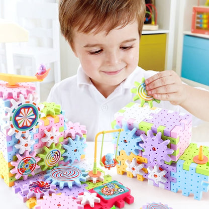 Coffret de construction éducatif : engrenages électriques