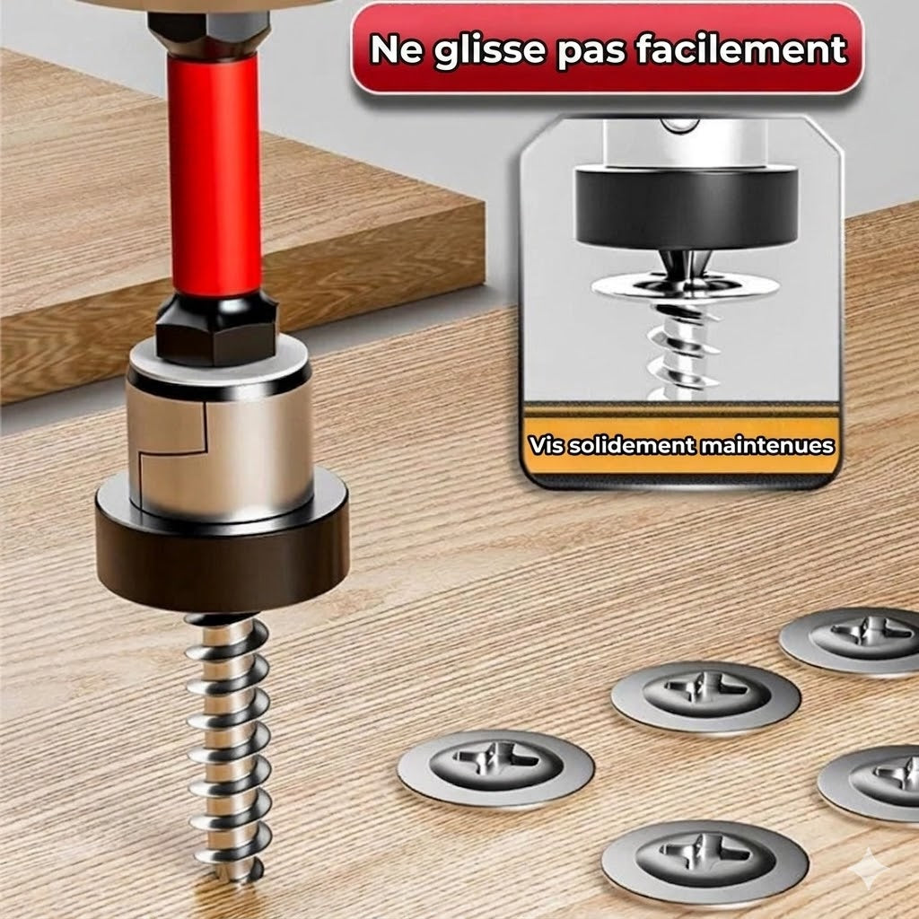 Embouts de vissage magnétiques en acier S2 avec butée de profondeur