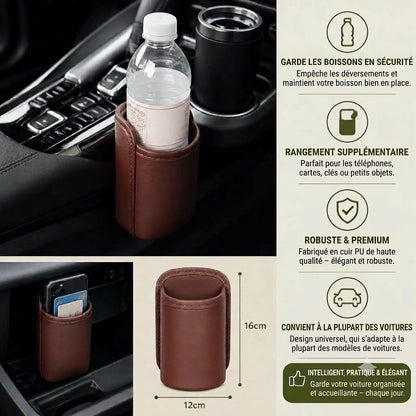 Porte-gobelet universel et support de rangement multifonction pour voiture – Espace pour bouteille et accessoires