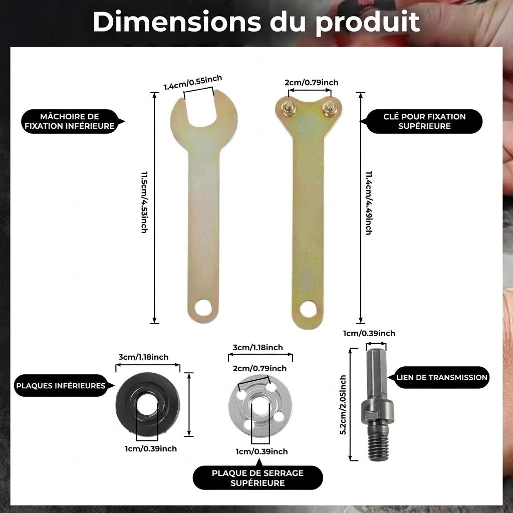 Kit d'adaptation - De perceuse à meuleuse