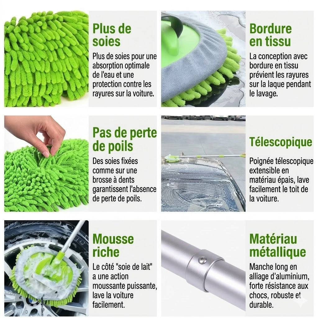 Balai de lavage de voiture télescopique