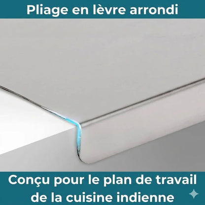 Planche à découper en inox pour plan de travail