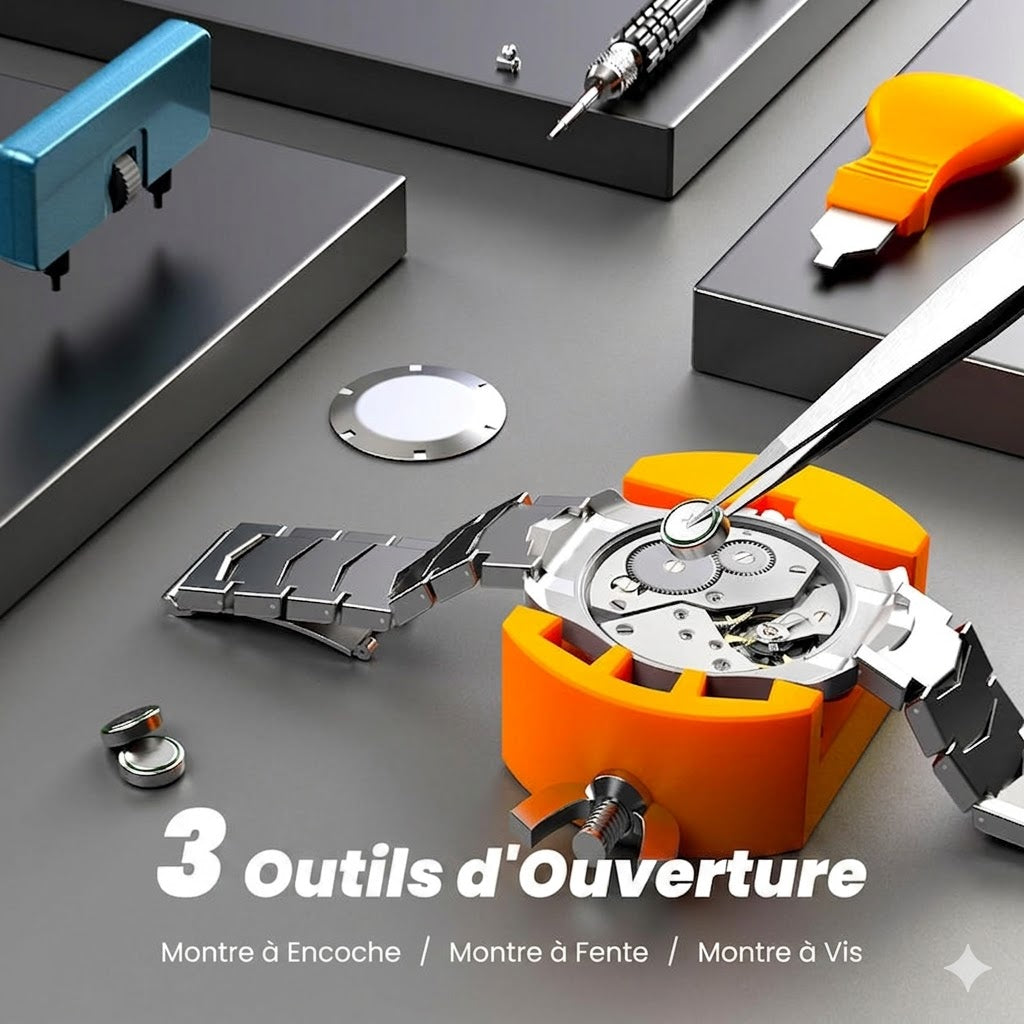 Kit de réparation de montres professionnel