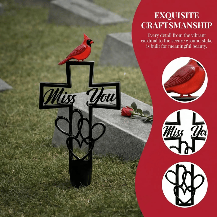 🐦💖 Plaque commémorative en métal pour cimetière ✝️