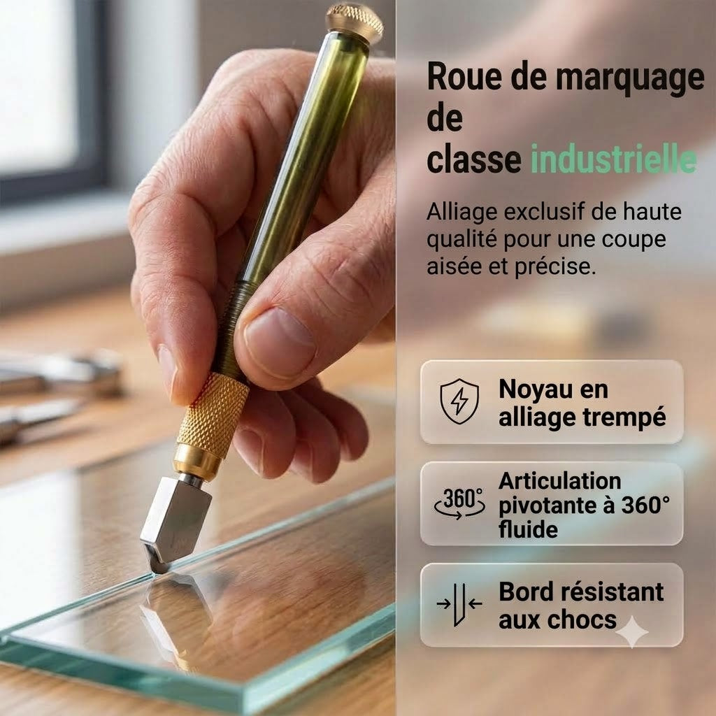 Coupe-verre diamant professionnel – Molette de coupe en alliage trempé