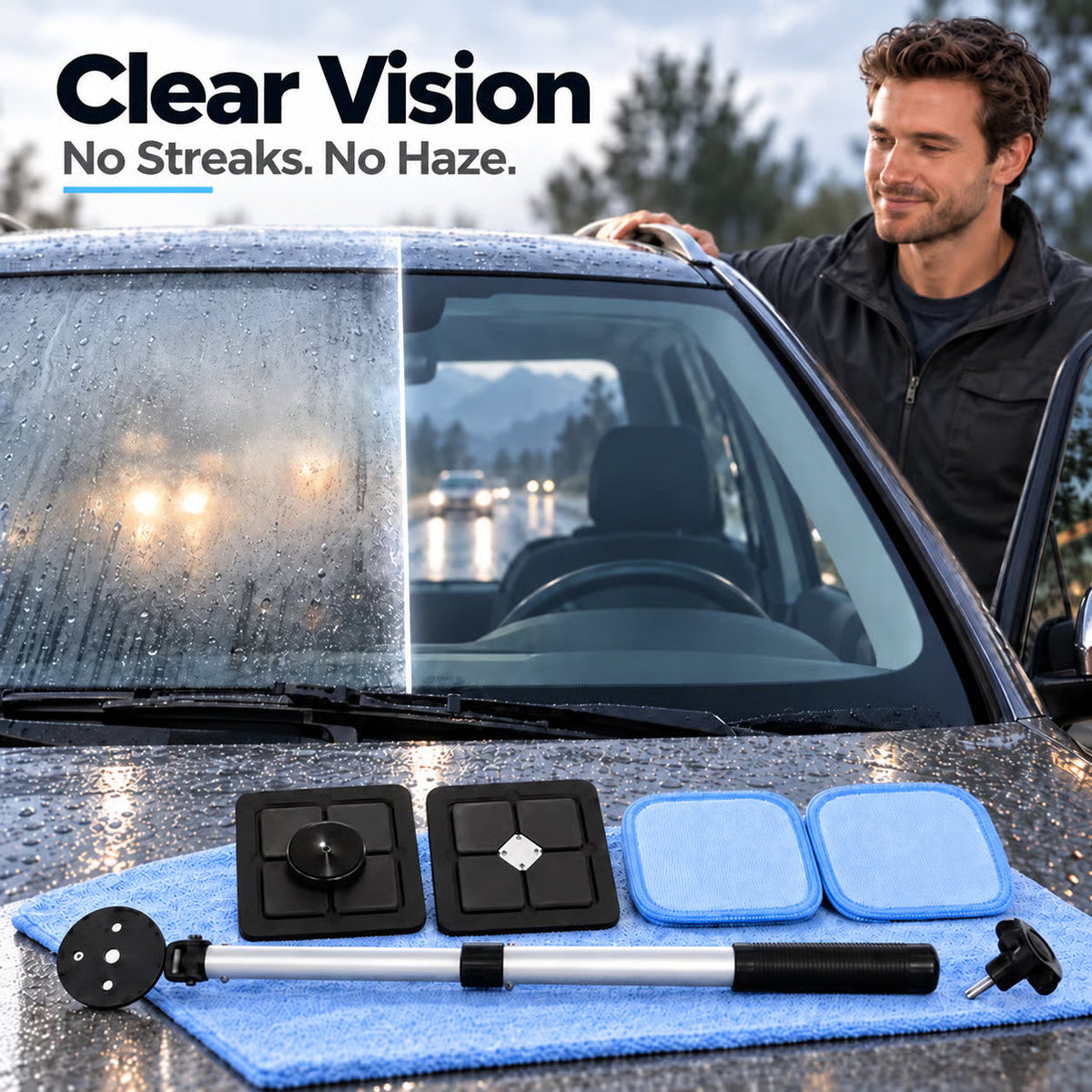 Nettoyeur de vitres de voiture magnétique double face