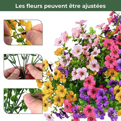 Fleur artificielle résistante aux UV - 4 pièces