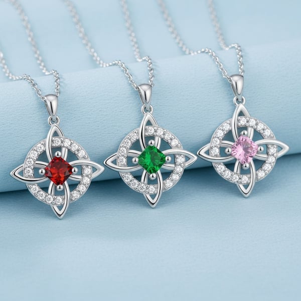Collier Nœud de Sorcière Mystique avec Pierre de Naissance