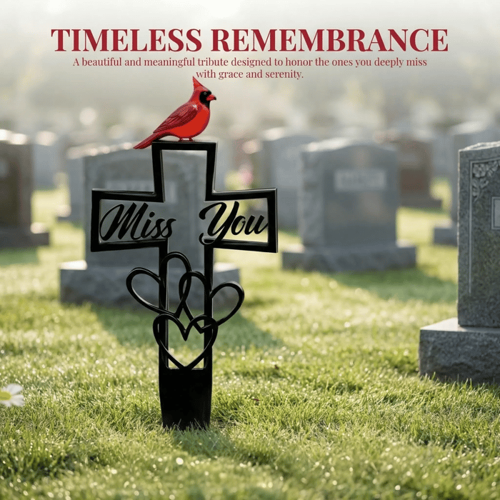 🐦💖 Plaque commémorative en métal pour cimetière ✝️
