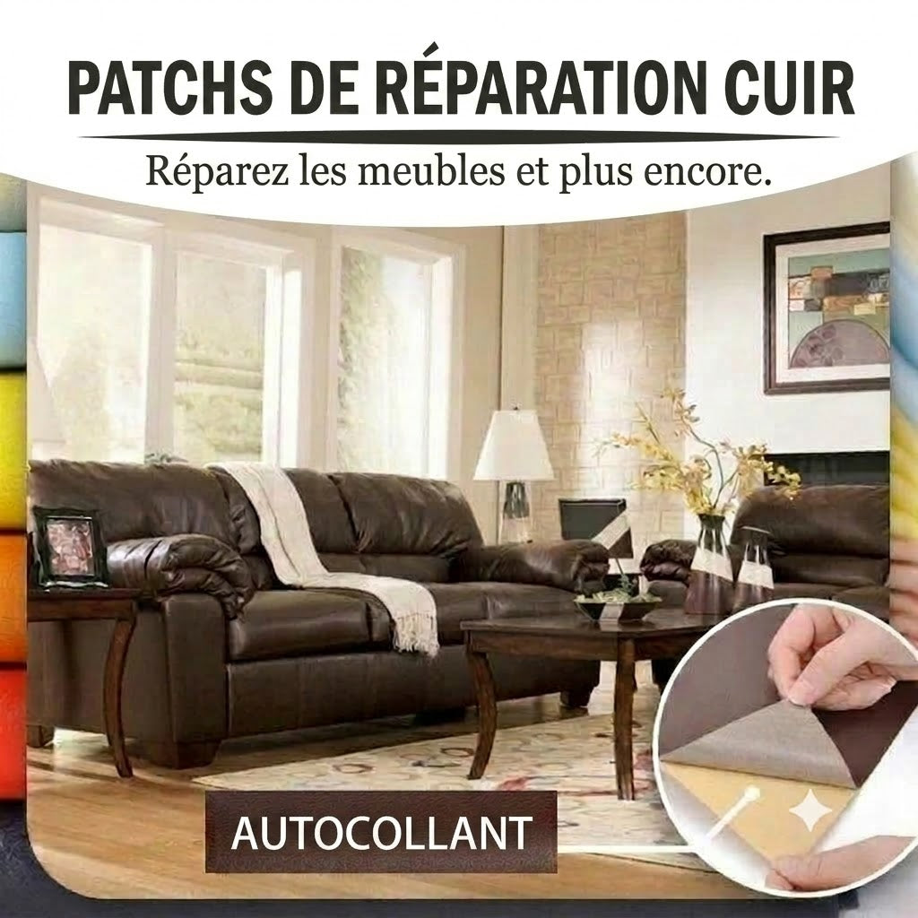 🛋️ Kit de réparation de cuir autocollant