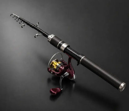 Canne à pêche de poche en fibre de carbone : Canne à pêche télescopique