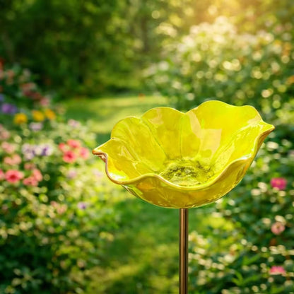 Bain d'oiseaux fait main en forme de graine de fleur – Décoration de jardin unique et abreuvoir pour oiseaux