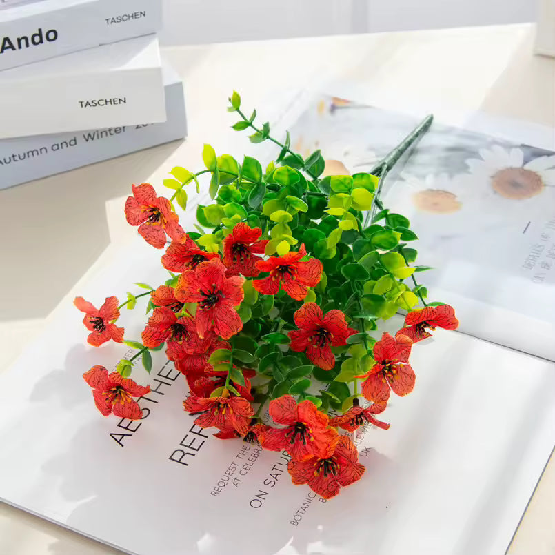 Fleur artificielle résistante aux UV - 4 pièces