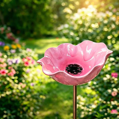 Bain d'oiseaux fait main en forme de graine de fleur – Décoration de jardin unique et abreuvoir pour oiseaux