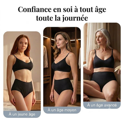 Culotte de règles étanche à taille haute avec protection avant et arrière – Protection efficace contre les fuites latérales