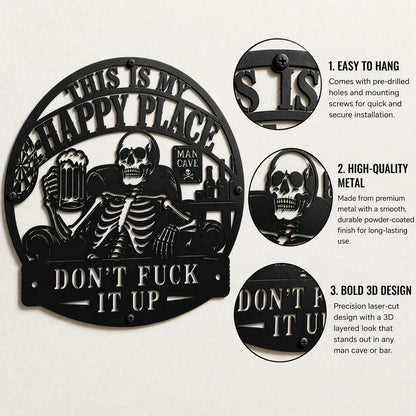 💀🍺 "C'est mon endroit de bonheur" : Décoration sympa pour un espace exclusivement réservé aux hommes