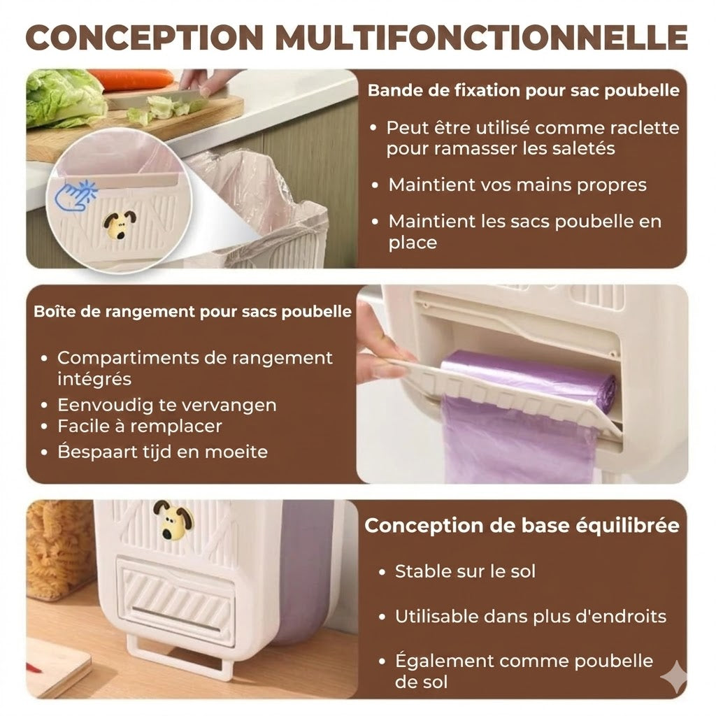 Poubelle pliable gain de place