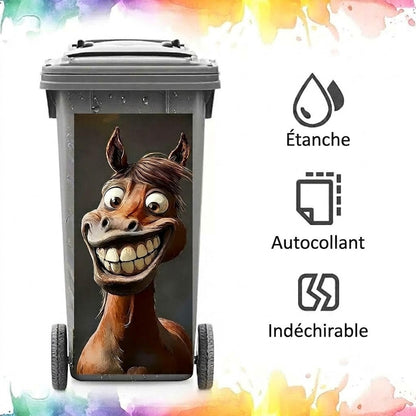 Autocollants créatifs pour poubelles – Motifs de dessins animés colorés