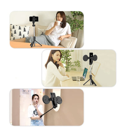 Perche à Selfie Trépied 6-en-1 avec Lumière – Trépied Bluetooth avec Télécommande (Pour iPhone & Android)