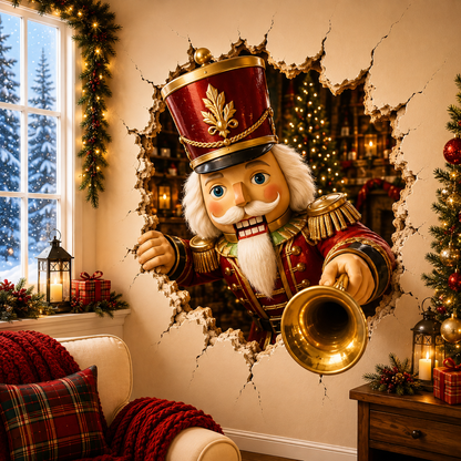 Stickers de Noël effet "Passe-muraille" – Autocollants 3D créatifs pour fenêtres et murs
