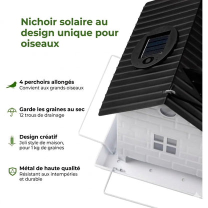 🕊️ Nichoir à oiseaux à énergie solaire - Éclairage automatique