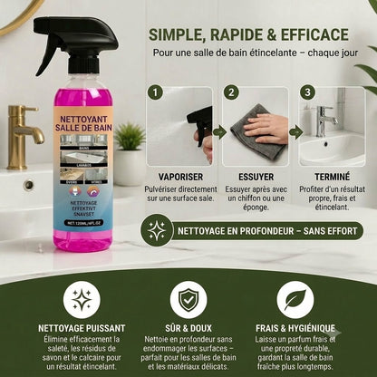 Nettoyant salle de bains – Produit de nettoyage universel pour baignoires, lavabos et vitres