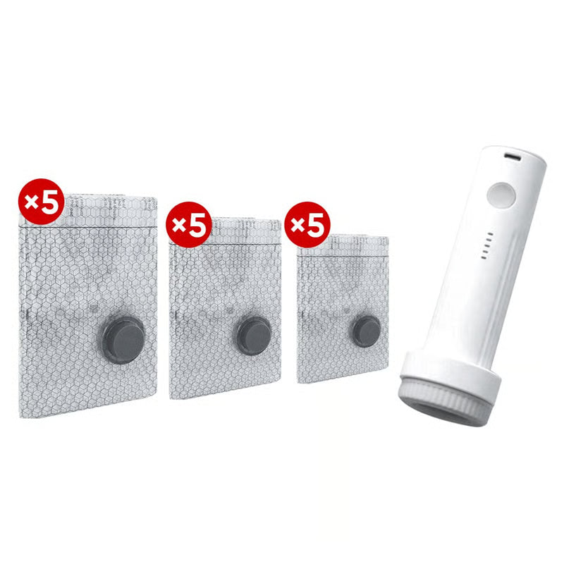 Set de sacs de voyage sous vide sans fil – Sacs de compression avec pompe électrique