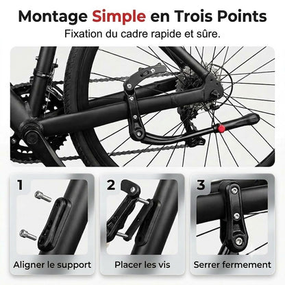🚲 Béquille de vélo réglable | Adaptée aux vélos de 24 à 29 pouces