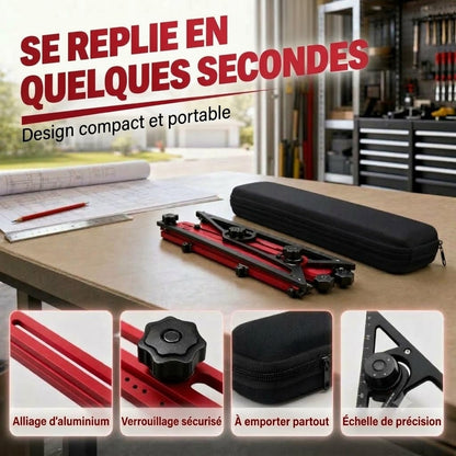 Outil de mesure robuste en aluminium – Mesure précise pour le bricolage et l'usage professionnel