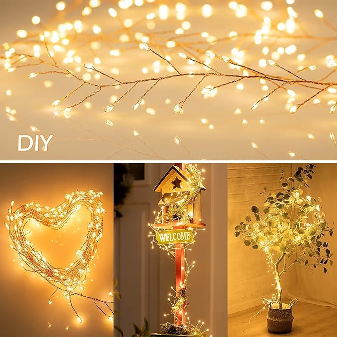 Guirlande lumineuse LED en fil de cuivre effet grappe