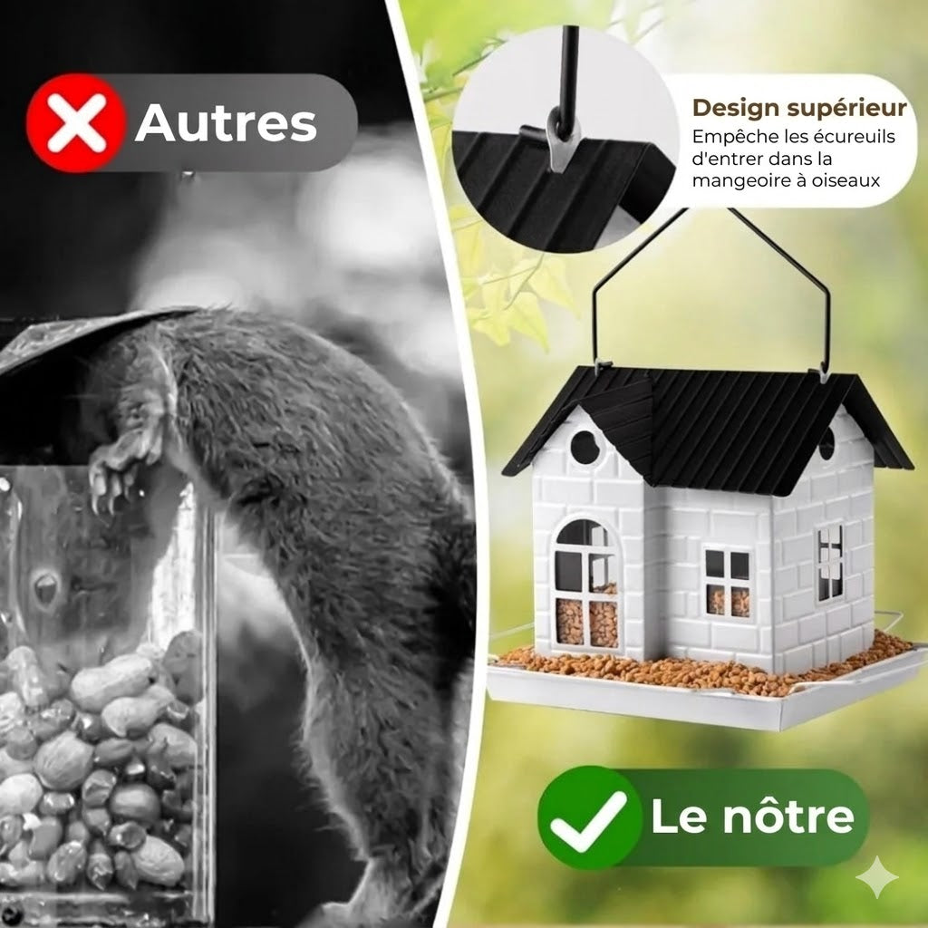 🕊️ Nichoir à oiseaux à énergie solaire - Éclairage automatique