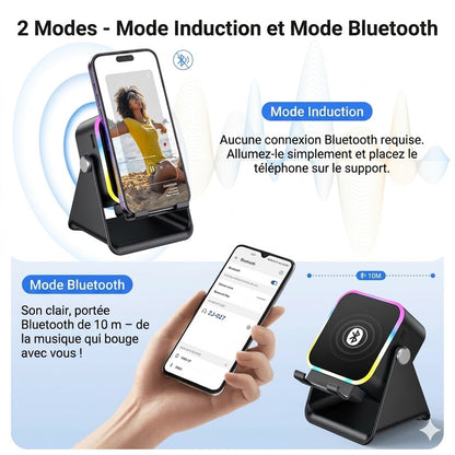 Haut-parleur à induction sans fil et support de téléphone