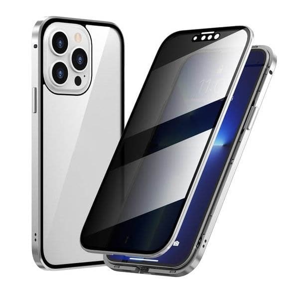 Coque iPhone Magnétique Anti-Espion – Protection à 360 degrés – Verre Trempé de Confidentialité – Double face & Antichoc