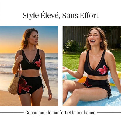 👙🌊 Bikini cache-cœur au design en forme de poisson – Avec cordon de serrage, véritable style estival