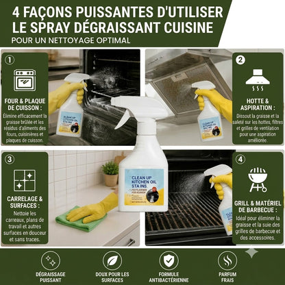 Spray dégraissant pour cuisine – Dégraissant antibactérien au parfum frais