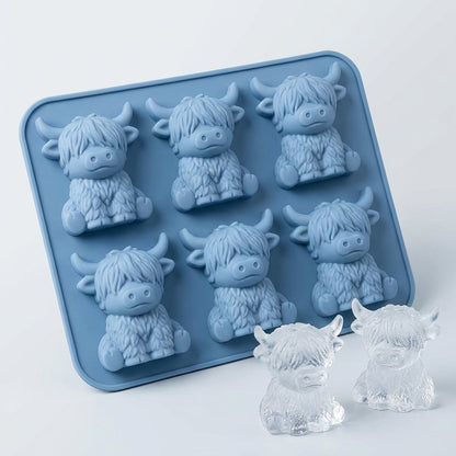 🐮 Moule à glaçons Mini Vache Highland – En silicone 3D pour glaçons