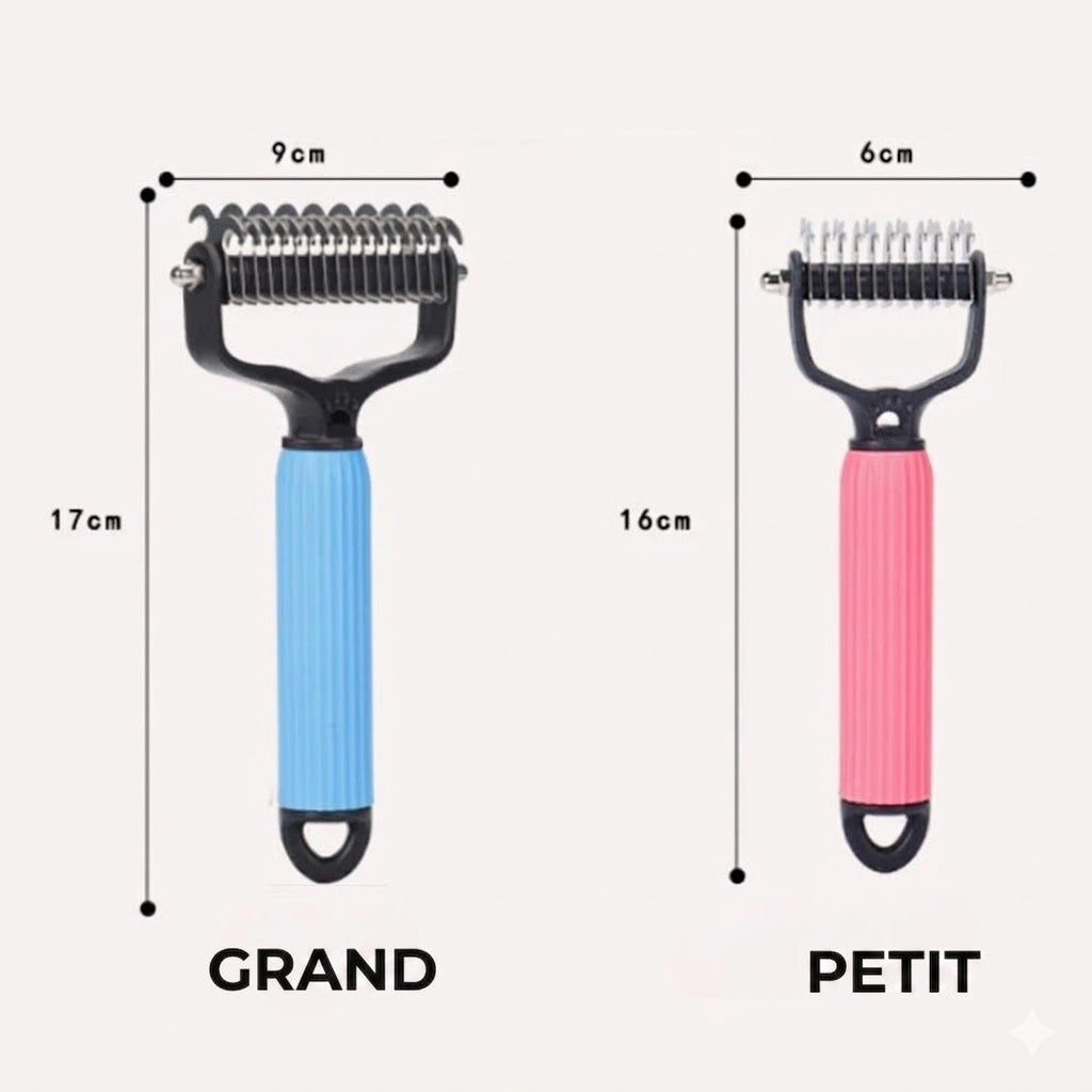 Brosse double face pour animaux pour le soin du pelage